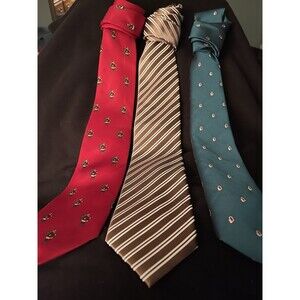 Men’s silk tie lot 3 classic + novelty Christmas tie bundle”